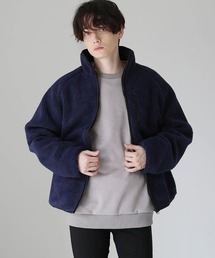 シープボアスタンドネックジップジャケット オーバーサイズ アウター