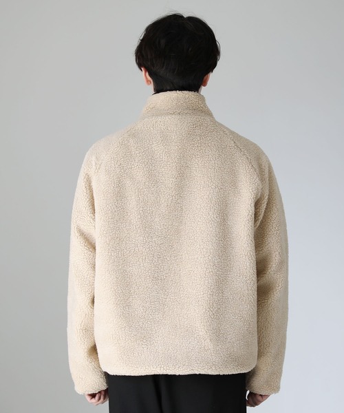 ASTRONOMY（アストロノミー）の「シープボアスタンドネックジップジャケット オーバーサイズ アウター（ブルゾン・メンズ・ホワイト/ブラック/ベージュ/ネイビー/グレー/カーキ/モカ/ブラック系その他/ベージュ系その他/チャコール・S/M/L/XL）」の16枚目の写真