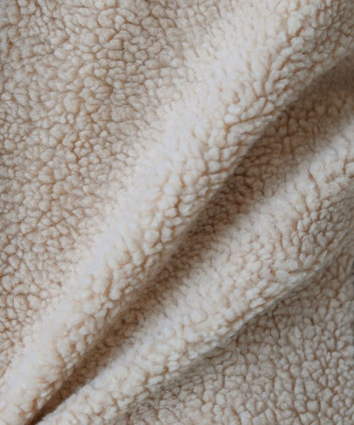 ASTRONOMY（アストロノミー）の「シープボアスタンドネックジップジャケット オーバーサイズ アウター（ブルゾン・メンズ・ホワイト/ブラック/ベージュ/ネイビー/グレー/カーキ/モカ/ブラック系その他/ベージュ系その他/チャコール・S/M/L/XL）」の11枚目の写真