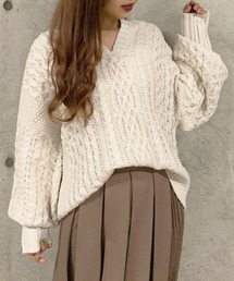 ケーブルキーネックニット【ZOZOTOWN限定アイテム】