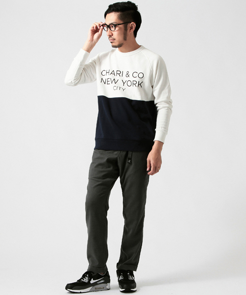 BEAMS T（ビームスティー）の「CHARI&CO NYC / Bitone スウェット（スウェット・メンズ・ホワイト/チャコールグレー/レッド・MEDIUM/LARGE/SMALL）」の6枚目の写真