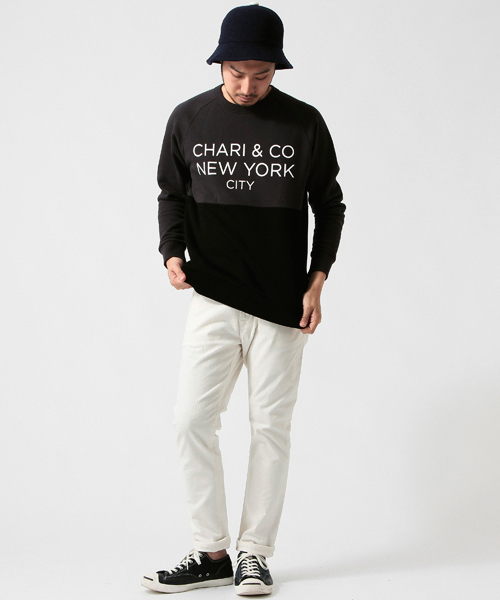 BEAMS T（ビームスティー）の「CHARI&CO NYC / Bitone スウェット（スウェット・メンズ・ホワイト/チャコールグレー/レッド・MEDIUM/LARGE/SMALL）」の7枚目の写真