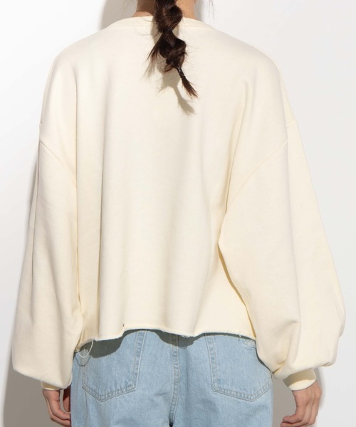 WEGO（ウィゴー）の「WEGO/カットオフカレッジビッグシルエットスウェット（スウェット・レディース・ベージュ/アイボリー・FREE）」の5枚目の写真