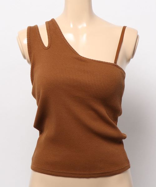 one way（ワンウェイ）の「スラッシュワンショルタンク（タンクトップ・レディース・ホワイト/ブラック/ライトブラウン/ライトブルー・FREE）」の10枚目の写真