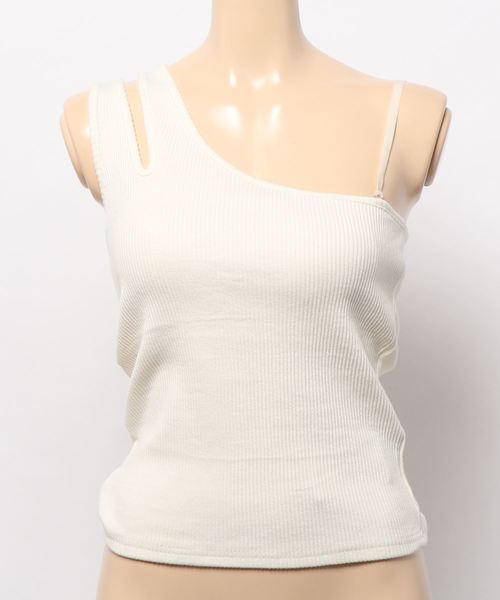 one way（ワンウェイ）の「スラッシュワンショルタンク（タンクトップ・レディース・ホワイト/ブラック/ライトブラウン/ライトブルー・FREE）」の12枚目の写真