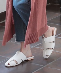 ワイドメッシュフラットサンダル