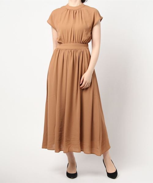 INTERPLANET（インタープラネット）の「【WEB限定】ジョーゼットビスチェ付きワンピース（ワンピース・レディース・ブラック/ベージュ/キャメル・FREE）」の4枚目の写真