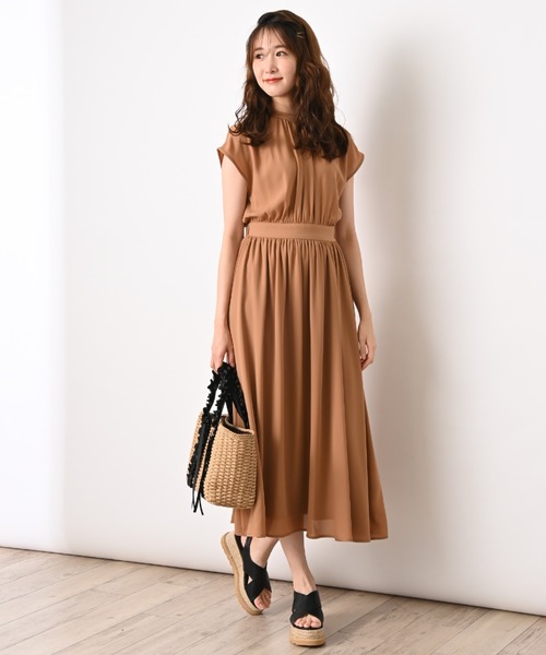 INTERPLANET（インタープラネット）の「【WEB限定】ジョーゼットビスチェ付きワンピース（ワンピース・レディース・ブラック/ベージュ/キャメル・FREE）」の10枚目の写真