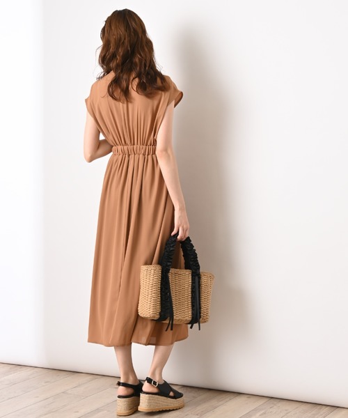 INTERPLANET（インタープラネット）の「【WEB限定】ジョーゼットビスチェ付きワンピース（ワンピース・レディース・ブラック/ベージュ/キャメル・FREE）」の12枚目の写真