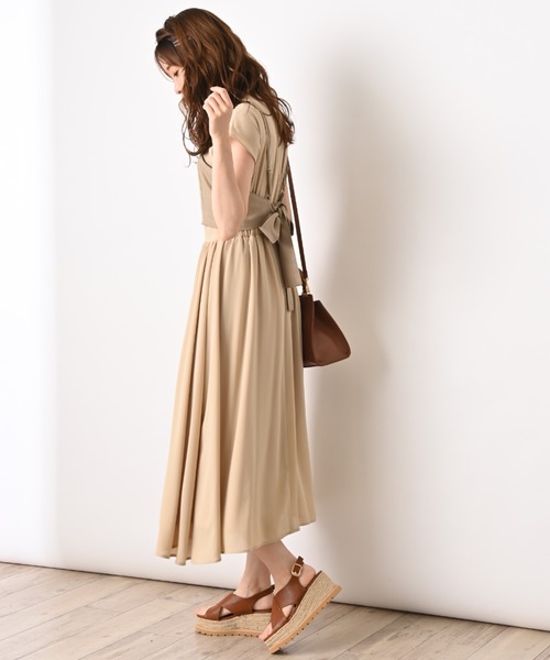 INTERPLANET（インタープラネット）の「【WEB限定】ジョーゼットビスチェ付きワンピース（ワンピース・レディース・ブラック/ベージュ/キャメル・FREE）」の19枚目の写真