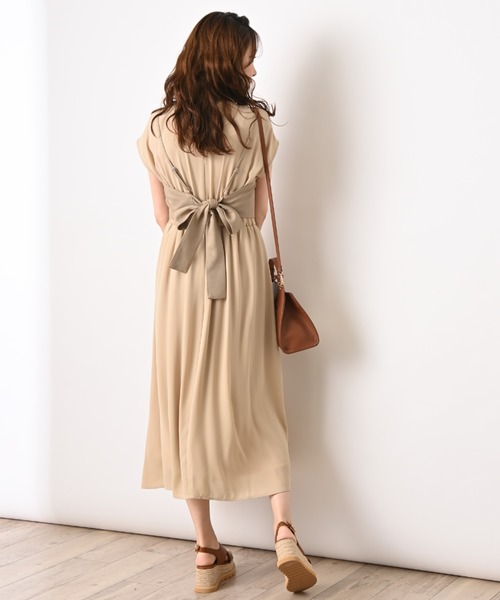 INTERPLANET（インタープラネット）の「【WEB限定】ジョーゼットビスチェ付きワンピース（ワンピース・レディース・ブラック/ベージュ/キャメル・FREE）」の20枚目の写真