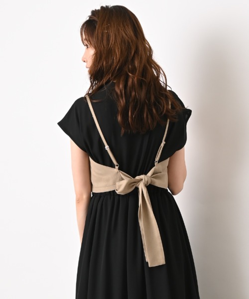 INTERPLANET（インタープラネット）の「【WEB限定】ジョーゼットビスチェ付きワンピース（ワンピース・レディース・ブラック/ベージュ/キャメル・FREE）」の22枚目の写真