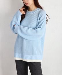 ローゲージニット」に該当するメンズのニット/セーター（ブルー