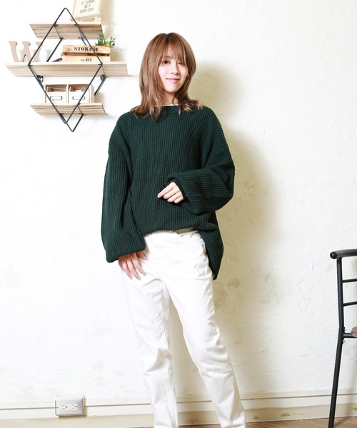 WESTSEA(ウエストシー)の「オーバーサイズ レイヤード クルーネック 長袖ニット(ニット/セーター・メンズ・ライトグレー/ベージュ/ブルー/グリーン/キナリ/オフホワイト/ブラック/ブルー系その他/ブラウン/グレイッシュベージュ/グリーン系その他/ネイビー/ターコイズブルー/マスタード/ブルーグリーン/ピンク/サックスブルー・M/L)」の18枚目の写真