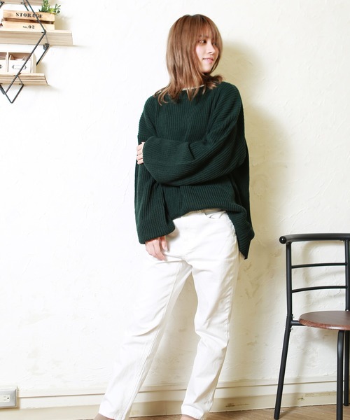 WESTSEA(ウエストシー)の「オーバーサイズ レイヤード クルーネック 長袖ニット(ニット/セーター・メンズ・ライトグレー/ベージュ/ブルー/グリーン/キナリ/オフホワイト/ブラック/ブルー系その他/ブラウン/グレイッシュベージュ/グリーン系その他/ネイビー/ターコイズブルー/マスタード/ブルーグリーン/ピンク/サックスブルー・M/L)」の19枚目の写真