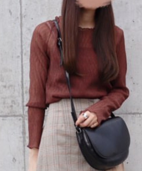 Mysa&Liina(ミーサリーナ)の「シアーインナー×キャミSET(シャツ/ブラウス・レディース・ブラック/ベージュ/オフホワイト/ピンク/ブラウン/ブルー・M)」の4枚目の写真