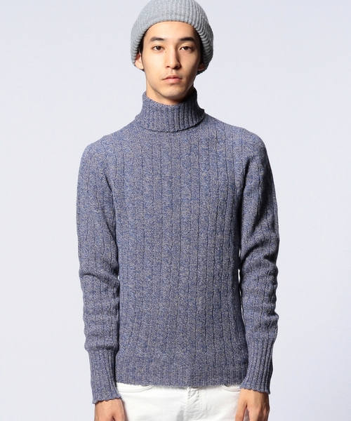 UNITED ARROWS（ユナイテッドアローズ）の「＜Drumohr(ドルモア)＞ SOFT CABLE TTL（ニット/セーター・メンズ・グレー/ライトブルー・48/44/46）」の7枚目の写真