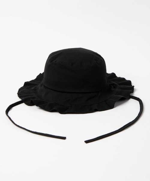 WEGO（ウィゴー）の「WEGO/ツバ広フリルハット（ハット・レディース・ブラック/オフホワイト・FREE）」の3枚目の写真