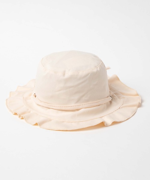 WEGO（ウィゴー）の「WEGO/ツバ広フリルハット（ハット・レディース・ブラック/オフホワイト・FREE）」の6枚目の写真
