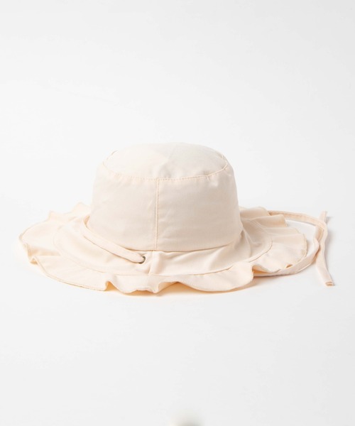 WEGO（ウィゴー）の「WEGO/ツバ広フリルハット（ハット・レディース・ブラック/オフホワイト・FREE）」の5枚目の写真