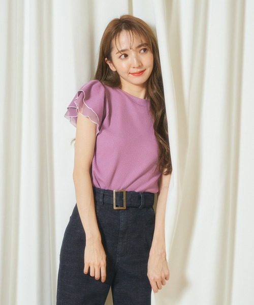 MIIA（ミーア）の「プチハイネックカットソー（Tシャツ/カットソー・レディース・パープル/ブラック/グリーン/ネイビー/ブルー/ブラック系その他/ベージュ/ホワイト系その他2/オフホワイト/ピンク・FREE）」の9枚目の写真