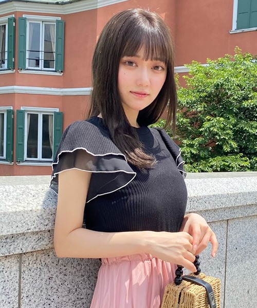 MIIA（ミーア）の「プチハイネックカットソー（Tシャツ/カットソー・レディース・パープル/ブラック/グリーン/ネイビー/ブルー/ブラック系その他/ベージュ/ホワイト系その他2/オフホワイト/ピンク・FREE）」の4枚目の写真