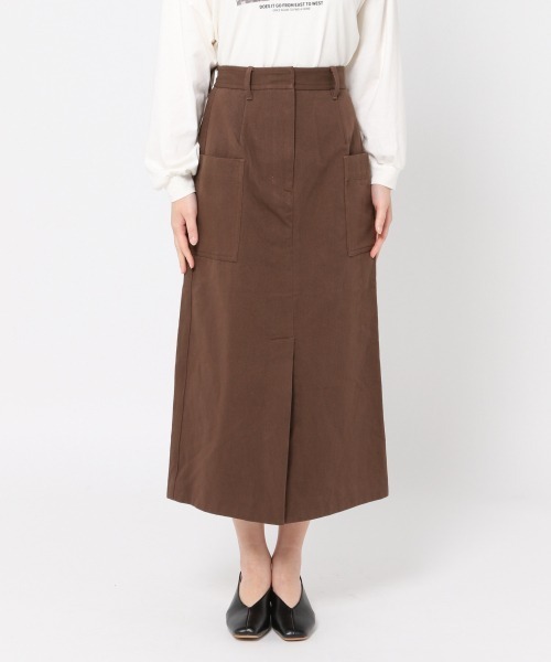 mysty woman（ミスティウーマン）の「アウトポケットナロースカート 928649（スカート・レディース・ブラウン/ベージュ/カーキ・FREE）」の7枚目の写真
