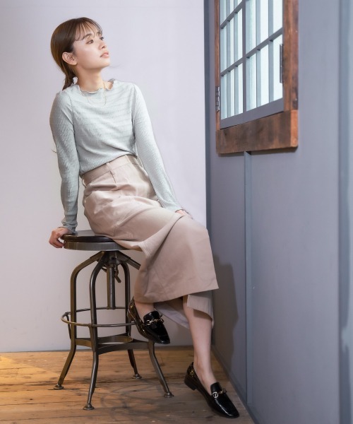 mysty woman（ミスティウーマン）の「アウトポケットナロースカート 928649（スカート・レディース・ブラウン/ベージュ/カーキ・FREE）」の4枚目の写真