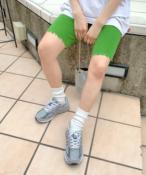 WHO'S WHO gallery（フーズフーギャラリー）の「ダメージリブPackパンツ（その他パンツ・レディース・チャコールグレー/ブラック/オレンジ/グリーン/ベージュ系その他/イエロー×グリーン・FREE）」の5枚目の写真