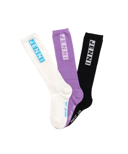 JENNI love（ジェニィラブ）の「タテロゴリブハイソックス（ソックス/靴下・キッズ・ブラック/ラベンダー/オフホワイト・19-21cm/22-24cm）」の8枚目の写真