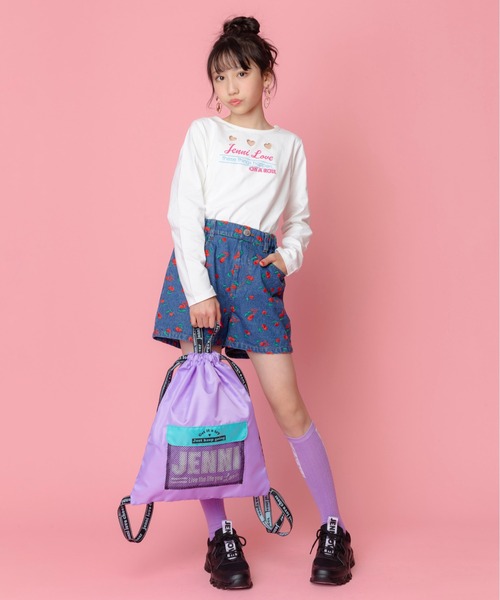 JENNI love（ジェニィラブ）の「タテロゴリブハイソックス（ソックス/靴下・キッズ・ブラック/ラベンダー/オフホワイト・19-21cm/22-24cm）」の4枚目の写真