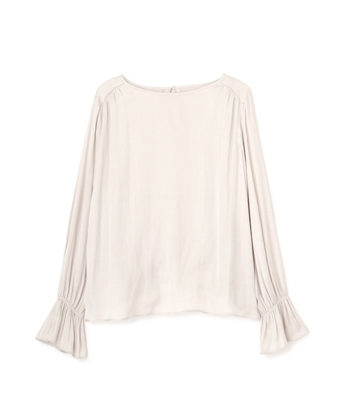 NATURAL BEAUTY BASIC(ナチュラルビューティーベーシック)の「キャンディースリーブサテンブラウス(シャツ/ブラウス・レディース・オフホワイト/ダークブラウン/ピンク・SMALL/MEDIUM)」の7枚目の写真