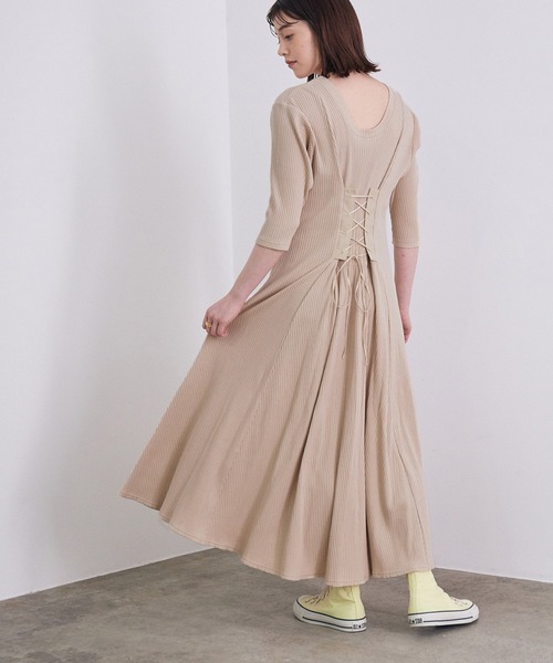 セール バックレースアップテレコワンピース ワンピース Mademoiselle Rope マドモアゼル ロペ のファッション通販 Zozotown