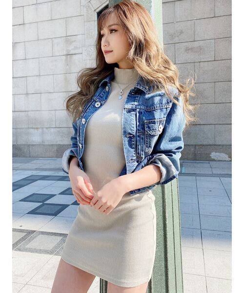 GYDA(ジェイダ)の「リヨセルショートデニムGジャン(デニムジャケット・レディース・ブルー/ライトブルー・FREE)」の13枚目の写真