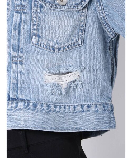 GYDA(ジェイダ)の「リヨセルショートデニムGジャン(デニムジャケット・レディース・ブルー/ライトブルー・FREE)」の14枚目の写真