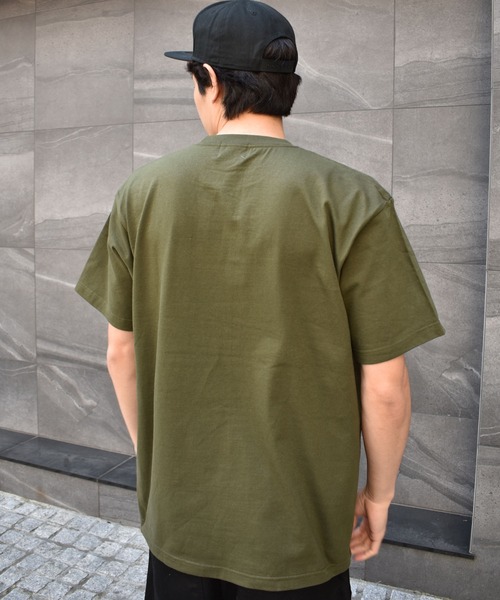 DOUBLE STEAL(ダブルスティール)の「BLOCK LOGO ヘビーウェイトTシャツ(Tシャツ/カットソー・メンズ・ホワイト/ブラック/アーミー・MEDIUM/LARGE/X-LARGE/XX-LARGE)」の4枚目の写真