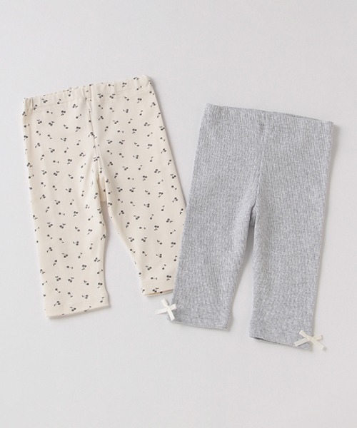 petit main（プティマイン）の「プティプラ GIRLSレギンスセット(7分丈)（レギンス/スパッツ・キッズ・サックスブルー/トップグレー・90cm/110cm/100cm/80ｃｍ）」の2枚目の写真