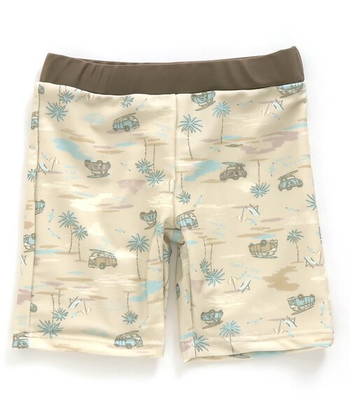 apres les cours（アプレレクール）の「/レトロカー柄ボクサー水着（水着・キッズ・オフホワイト/ベージュ・90/130/80/120/110/100）」の3枚目の写真