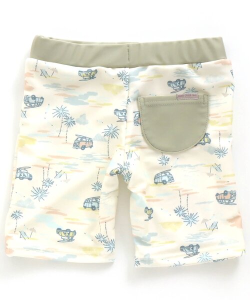 apres les cours（アプレレクール）の「/レトロカー柄ボクサー水着（水着・キッズ・オフホワイト/ベージュ・90/130/80/120/110/100）」の10枚目の写真
