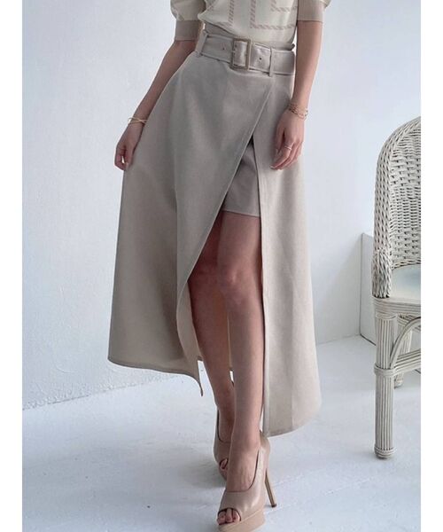 RESEXXY（リゼクシー）の「合皮パイピングレイヤードスカート（スカート・レディース・ブラック/ベージュ/その他1・FREE）」の3枚目の写真