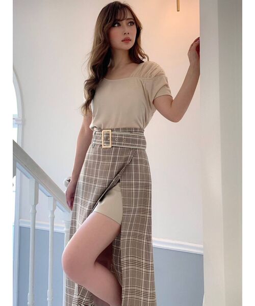 RESEXXY（リゼクシー）の「合皮パイピングレイヤードスカート（スカート・レディース・ブラック/ベージュ/その他1・FREE）」の12枚目の写真