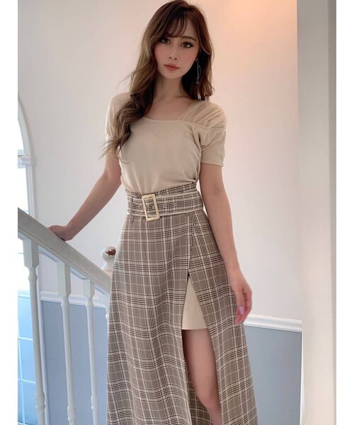 RESEXXY（リゼクシー）の「合皮パイピングレイヤードスカート（スカート・レディース・ブラック/ベージュ/その他1・FREE）」の10枚目の写真