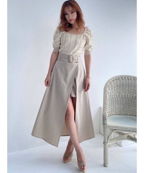 RESEXXY（リゼクシー）の「合皮パイピングレイヤードスカート（スカート・レディース・ブラック/ベージュ/その他1・FREE）」の9枚目の写真