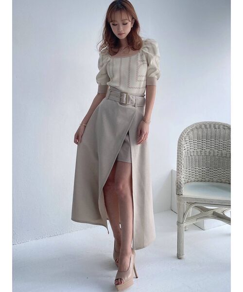 RESEXXY（リゼクシー）の「合皮パイピングレイヤードスカート（スカート・レディース・ブラック/ベージュ/その他1・FREE）」の7枚目の写真