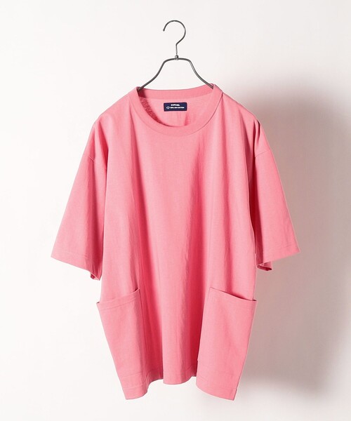 SHIPS any（シップス エニィ）の「SHIPS any: USAコットン オーバーサイズ キャンプポケット Tシャツ◇（Tシャツ/カットソー・メンズ・オフホワイト/ダークグレー/グリーン/ネイビー/キャメル/ピンク・SMALL/MEDIUM/LARGE/X-LARGE）」の6枚目の写真