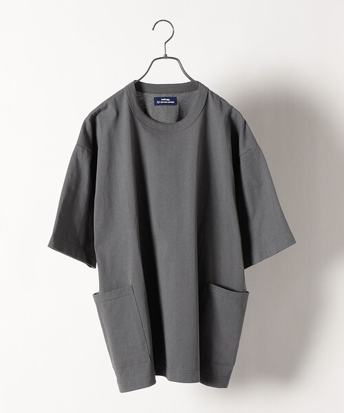 SHIPS any（シップス エニィ）の「SHIPS any: USAコットン オーバーサイズ キャンプポケット Tシャツ◇（Tシャツ/カットソー・メンズ・オフホワイト/ダークグレー/グリーン/ネイビー/キャメル/ピンク・SMALL/MEDIUM/LARGE/X-LARGE）」の3枚目の写真