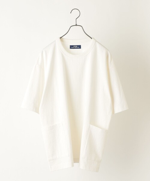 SHIPS any（シップス エニィ）の「SHIPS any: USAコットン オーバーサイズ キャンプポケット Tシャツ◇（Tシャツ/カットソー・メンズ・オフホワイト/ダークグレー/グリーン/ネイビー/キャメル/ピンク・SMALL/MEDIUM/LARGE/X-LARGE）」の15枚目の写真