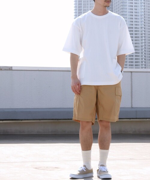 SHIPS any（シップス エニィ）の「SHIPS any: USAコットン オーバーサイズ キャンプポケット Tシャツ◇（Tシャツ/カットソー・メンズ・オフホワイト/ダークグレー/グリーン/ネイビー/キャメル/ピンク・SMALL/MEDIUM/LARGE/X-LARGE）」の13枚目の写真