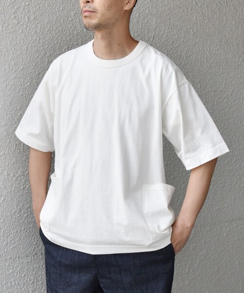 SHIPS any（シップス エニィ）の「SHIPS any: USAコットン オーバーサイズ キャンプポケット Tシャツ◇（Tシャツ/カットソー・メンズ・オフホワイト/ダークグレー/グリーン/ネイビー/キャメル/ピンク・SMALL/MEDIUM/LARGE/X-LARGE）」の16枚目の写真