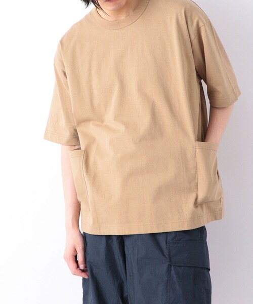 SHIPS any（シップス エニィ）の「SHIPS any: USAコットン オーバーサイズ キャンプポケット Tシャツ◇（Tシャツ/カットソー・メンズ・オフホワイト/ダークグレー/グリーン/ネイビー/キャメル/ピンク・SMALL/MEDIUM/LARGE/X-LARGE）」の8枚目の写真